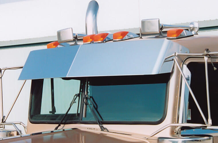 Peterbilt Drop Visors for two piece curved windshields